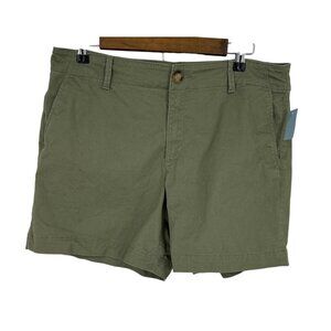 Loft Womens Washed Twill Shorts 6" Inseam Size 12P Olive Green